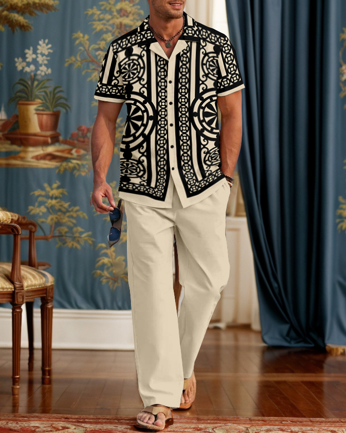 Rianmond clásico Ornate floral Pattern Walking Suit para hombre