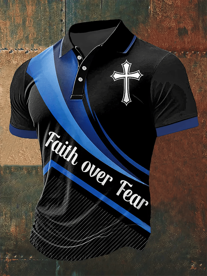 Camisa polo Faith estampado casual para hombre