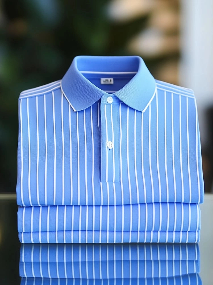 para hombre clásico ejecutivo Logo Button de manga corta camisa polo