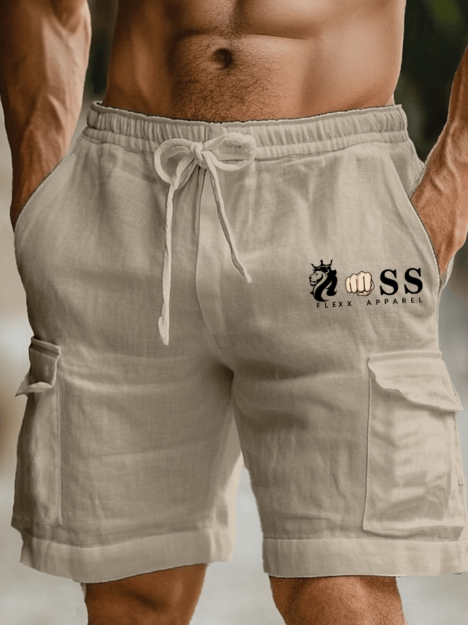 Shorts retro Letter estampado casual Cargo Bag para hombre