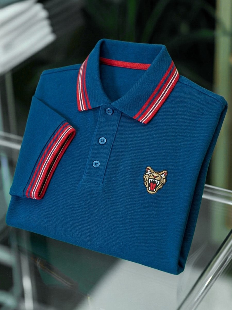 Camisa polo ejecutivo Stroped de manga corta para hombre