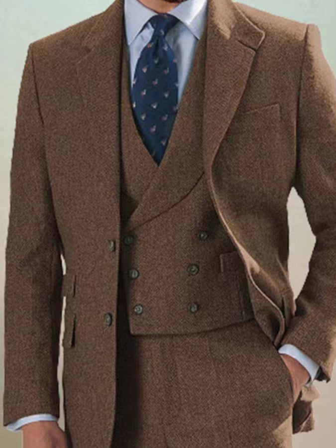 Ejecutivo Single-Breasted de color sólido Three-Piece Suit para hombre