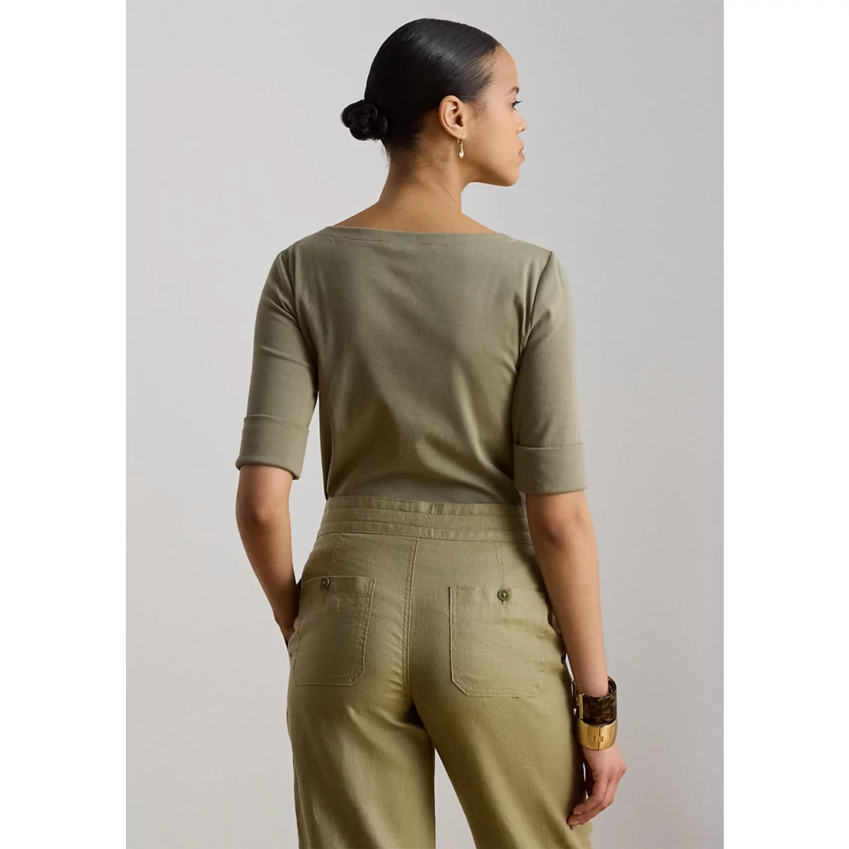 Women's Stretch Cotton Boatneck T-Shirt - 2
