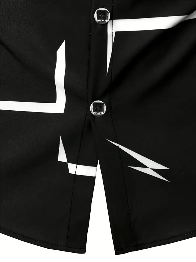 Camisa geométrico ejecutivo casual para hombre