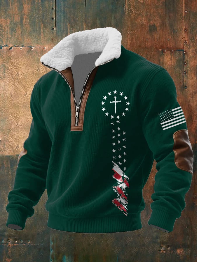 Sudadera casual Faith retro texturizado para hombre