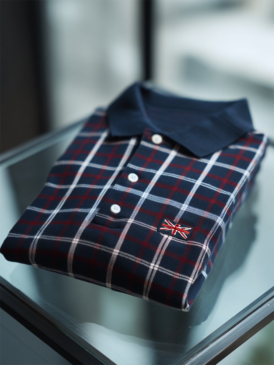 Camisa polo ejecutivo casual Union Jack Button de manga corta para hombre