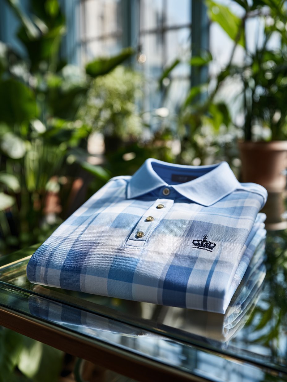 Camisa polo Check ejecutivo casual de manga corta para hombre