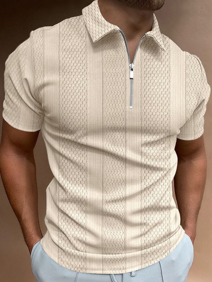 De moda casual solapa tejidoted jacquard Polo