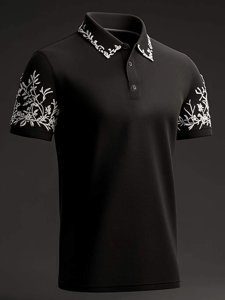 Camisa polo ejecutivo casual Button de manga corta para hombre