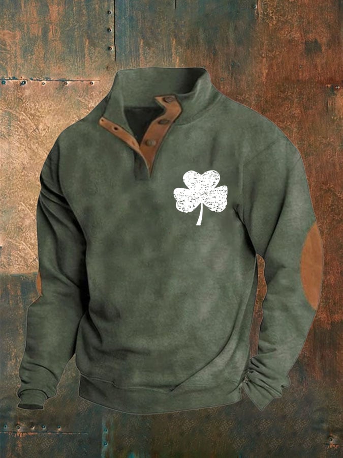 Sudadera St. Patrick's Day estampado Button para hombre