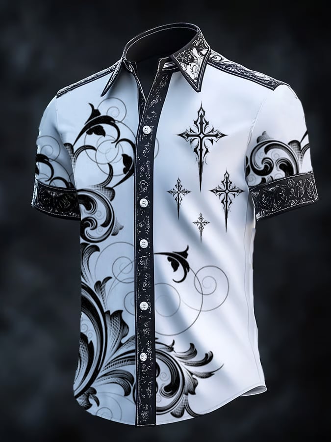 Camisa retro Gothic Dark para hombre