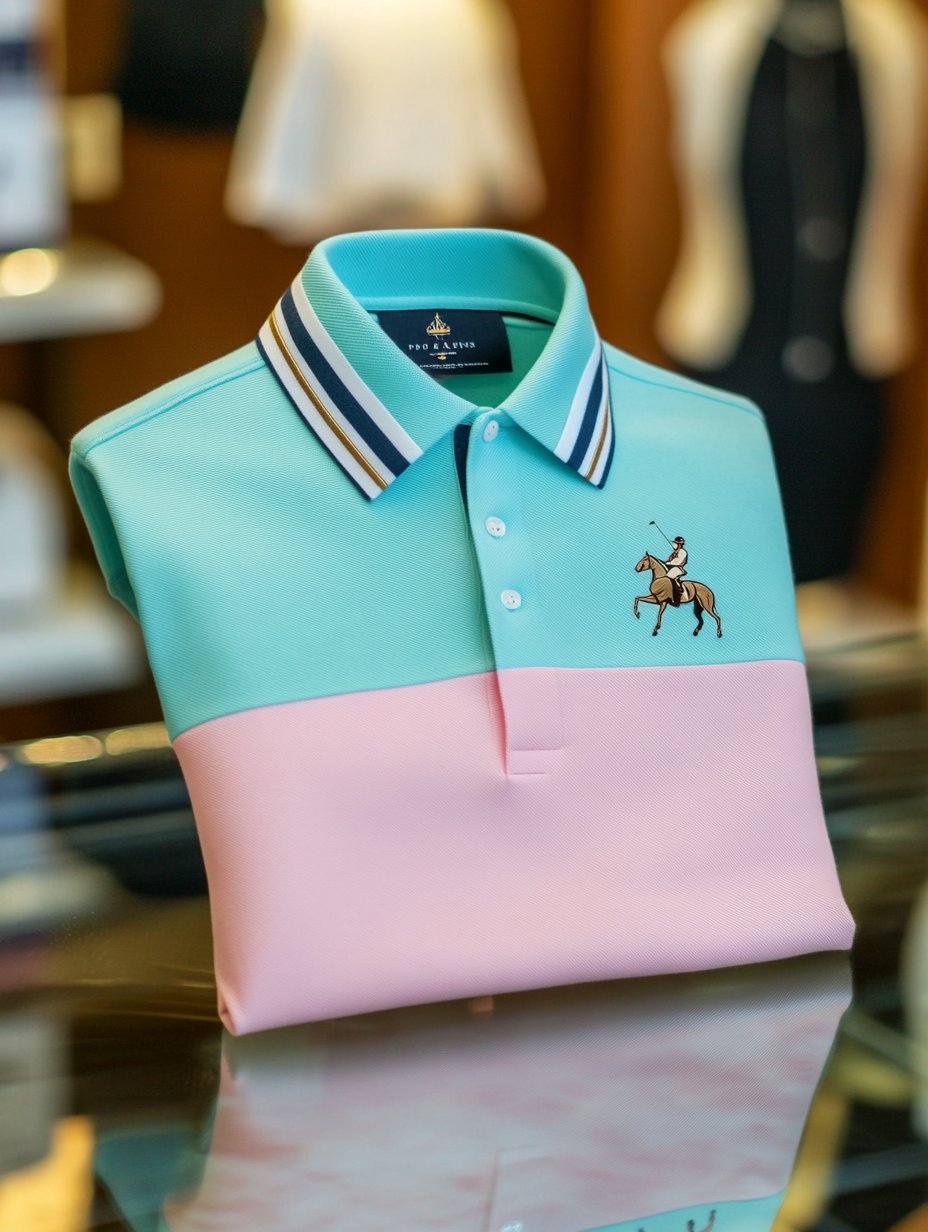 Camisa polo ejecutivo casual Horseback Rider con botones de manga corta para hombre