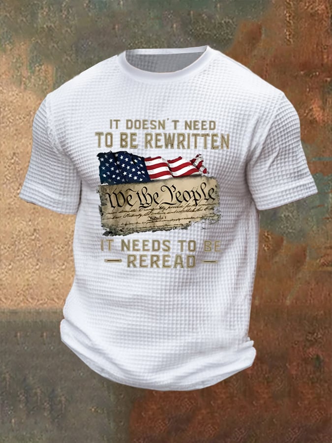 Camiseta We The People estampado casual Waffle para hombre