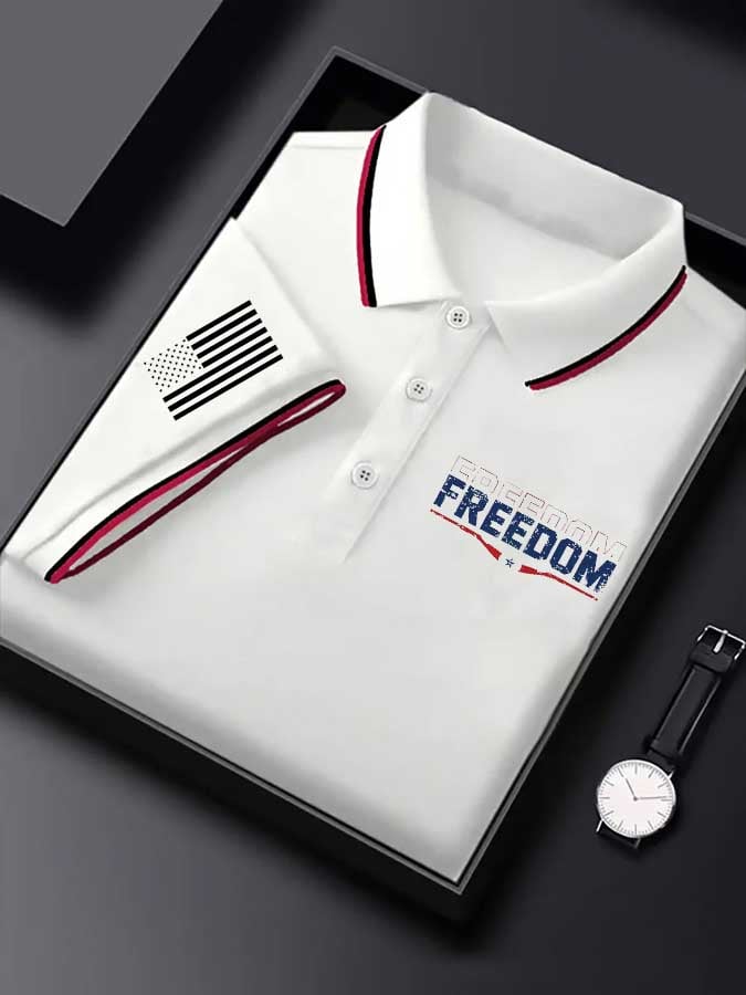 Camisa polo clásico ejecutivo Logo Button de manga corta para hombre