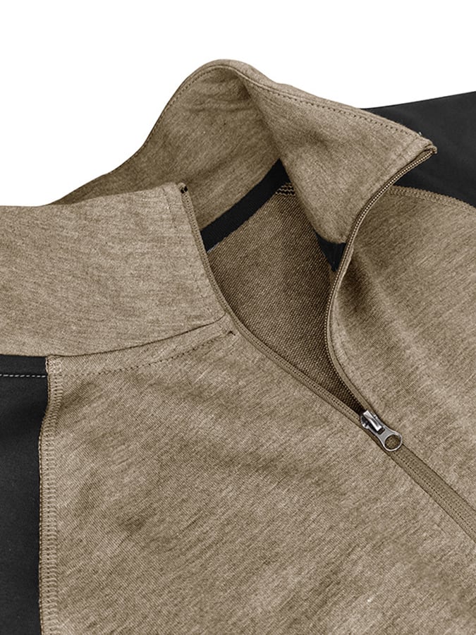 Camisa polo Sports casual Colorblocking de manga larga Half Zip