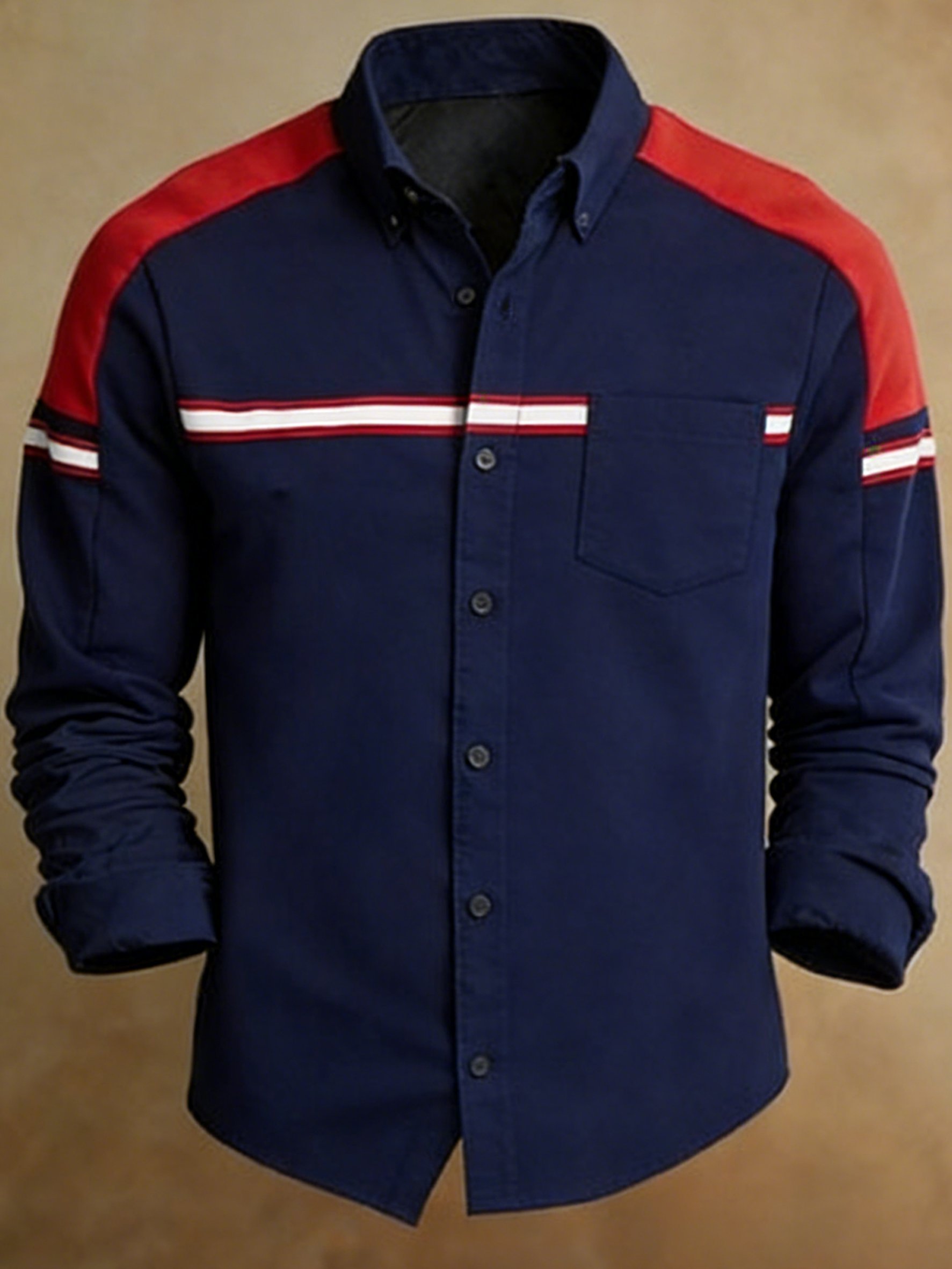 Retro geométrico Lines Colorblock diseño Princamiseta para hombre