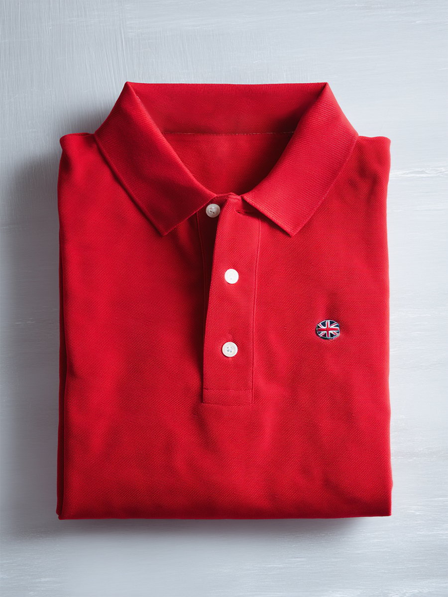 Camisa polo ejecutivo casual Union Jack Button de manga corta para hombre