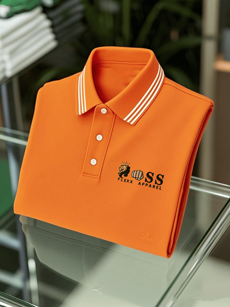 Camisa polo ejecutivo casual estampado de manga corta para hombre