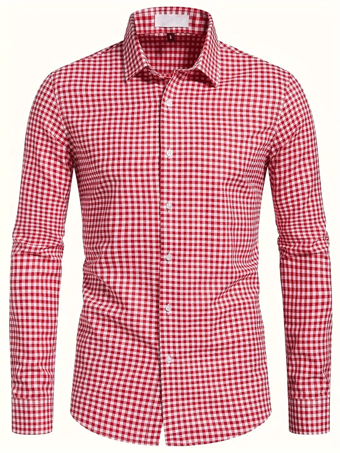 para hombre Plaid ejecutivo casual camisa