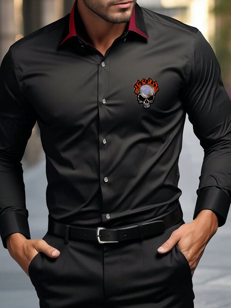 Camisa de lujo ejecutivo de manga larga para hombre