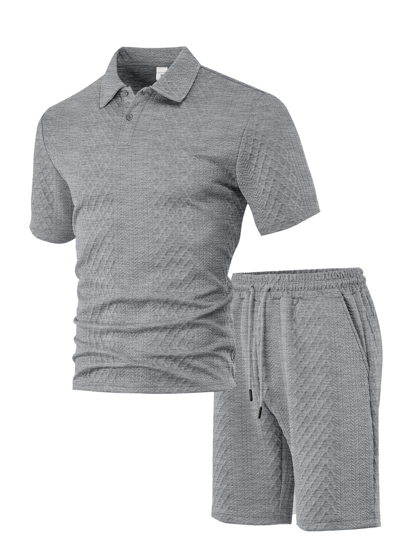 para hombre tejido de manga corta camisa polo set