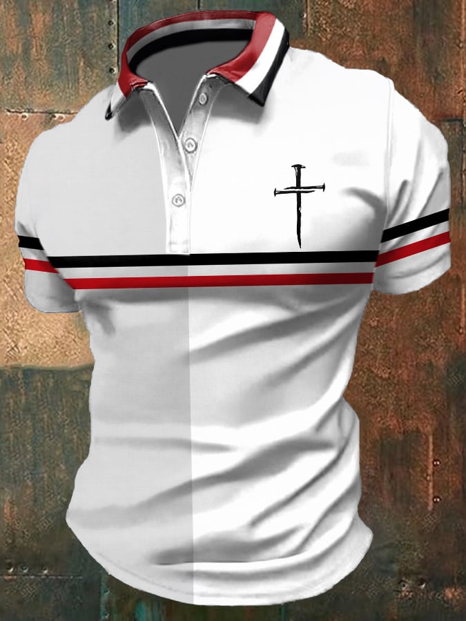 Camisa polo Faith-estampado casual para hombre