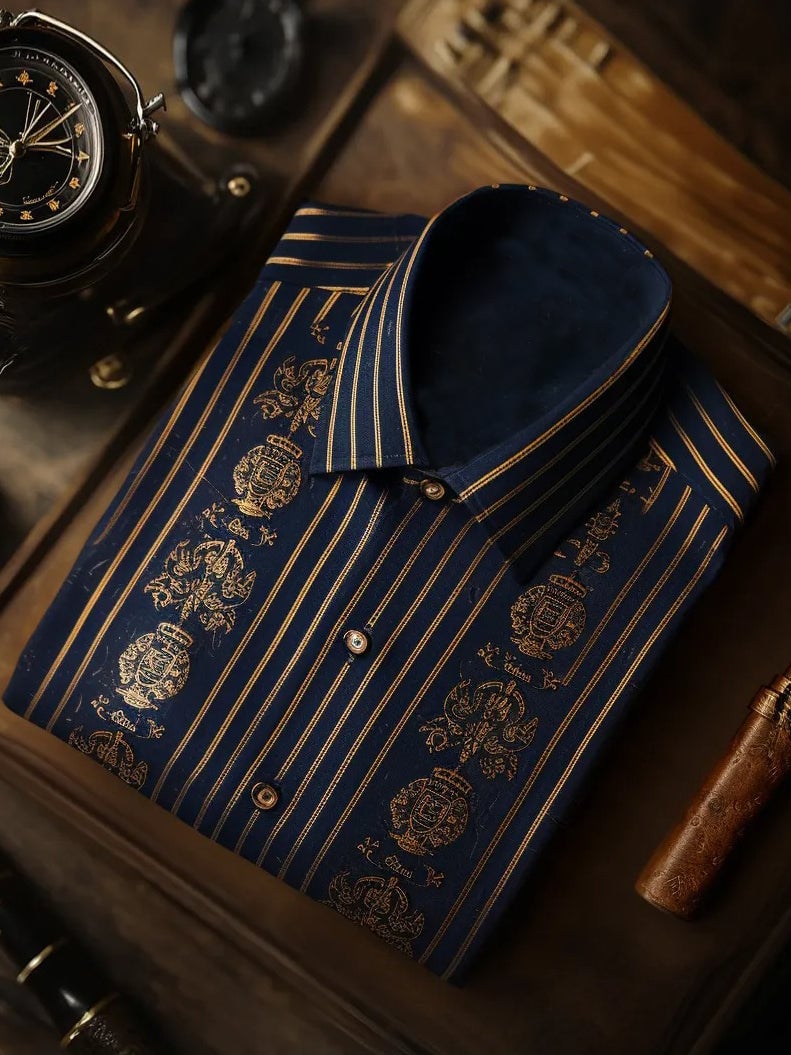 Camisa seda de lujo ejecutivo de manga larga para hombre
