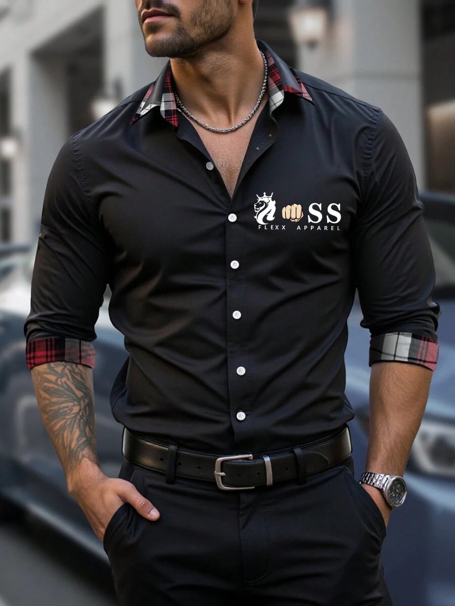 Camisa a cuadros ejecutivo casual para hombre