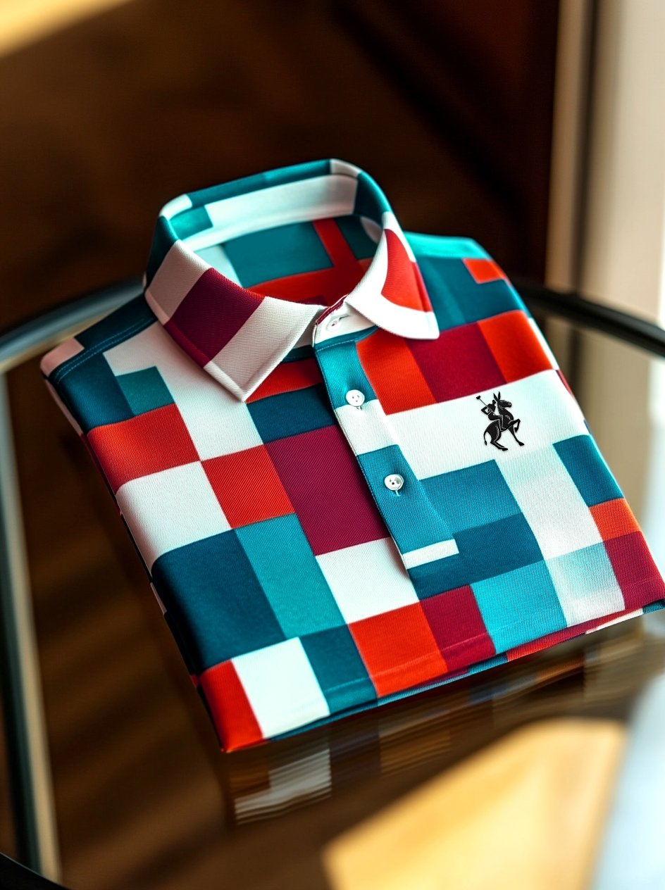 Camisa polo ejecutivo casual Artistic Button de manga corta para hombre