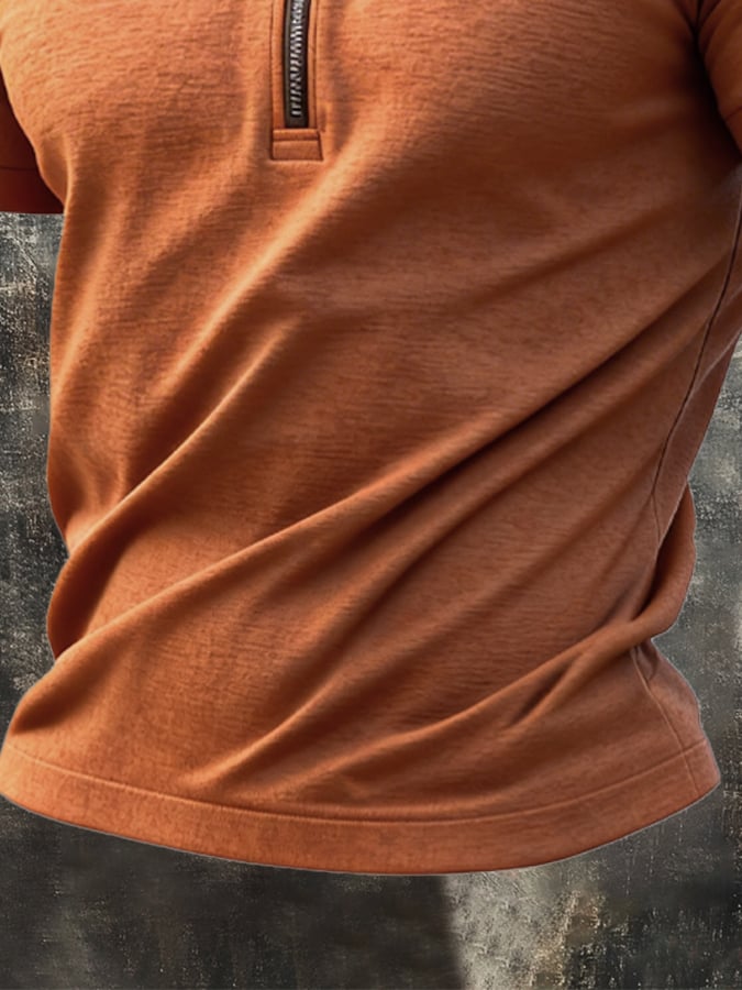 Camiseta retro cierre Waffle para hombre
