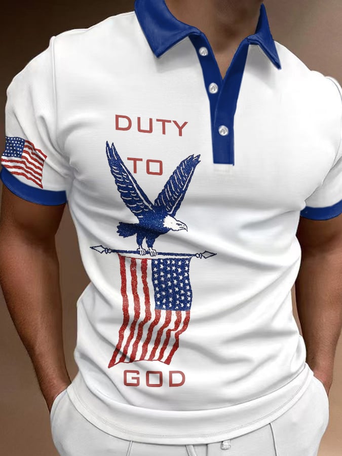 Casual Duty To God Half-Placket de manga corta Top para hombre