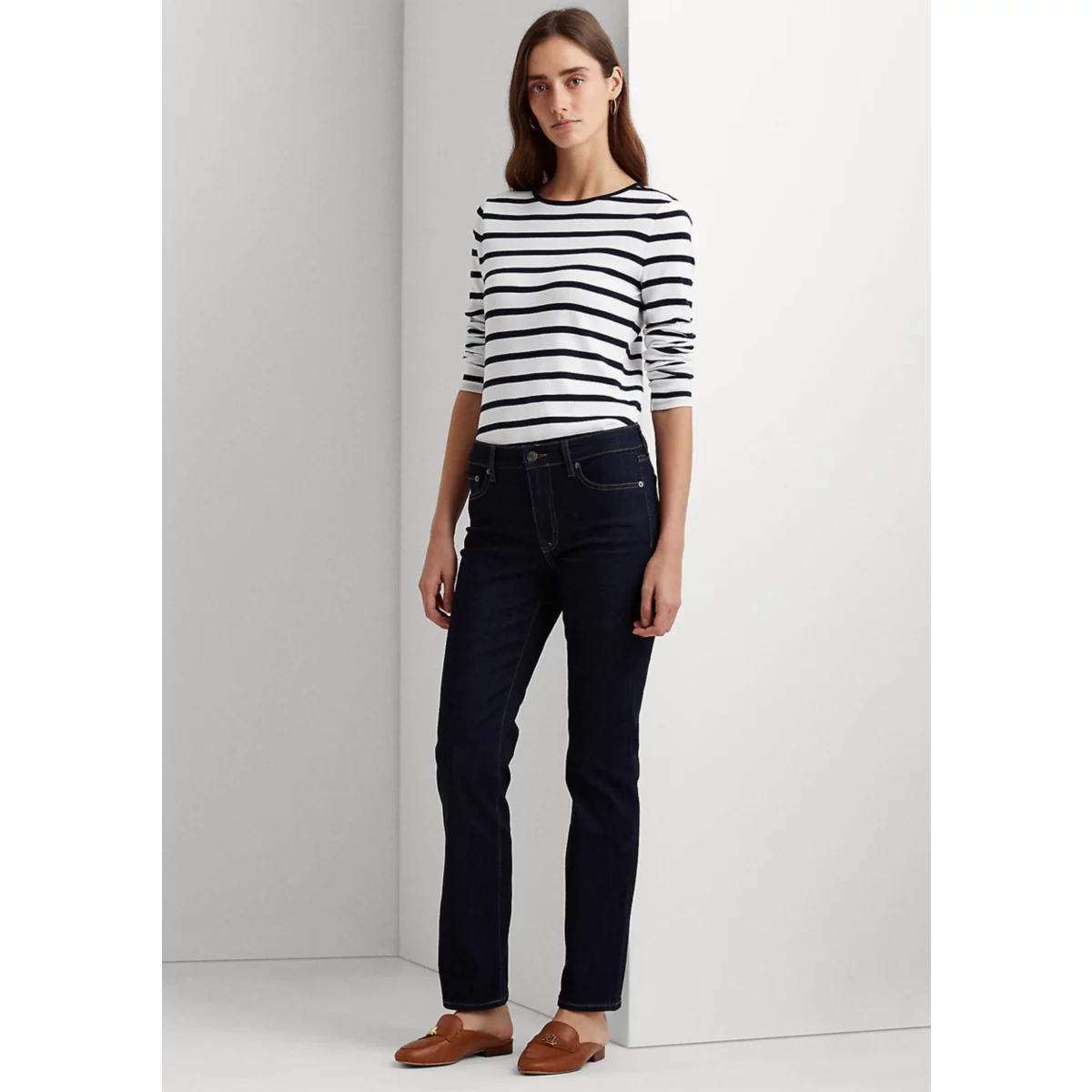 Petite Mid Rise Straight Jeans - 5