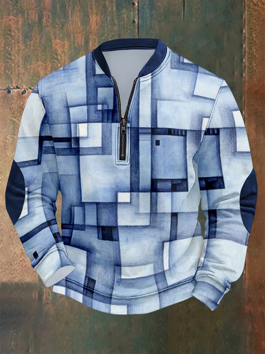 Sudadera vintage geométrico Style estampado para hombre