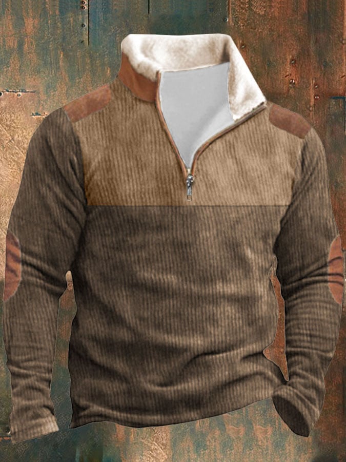 Sudadera casual cierre Stand cuello de manga larga estampado