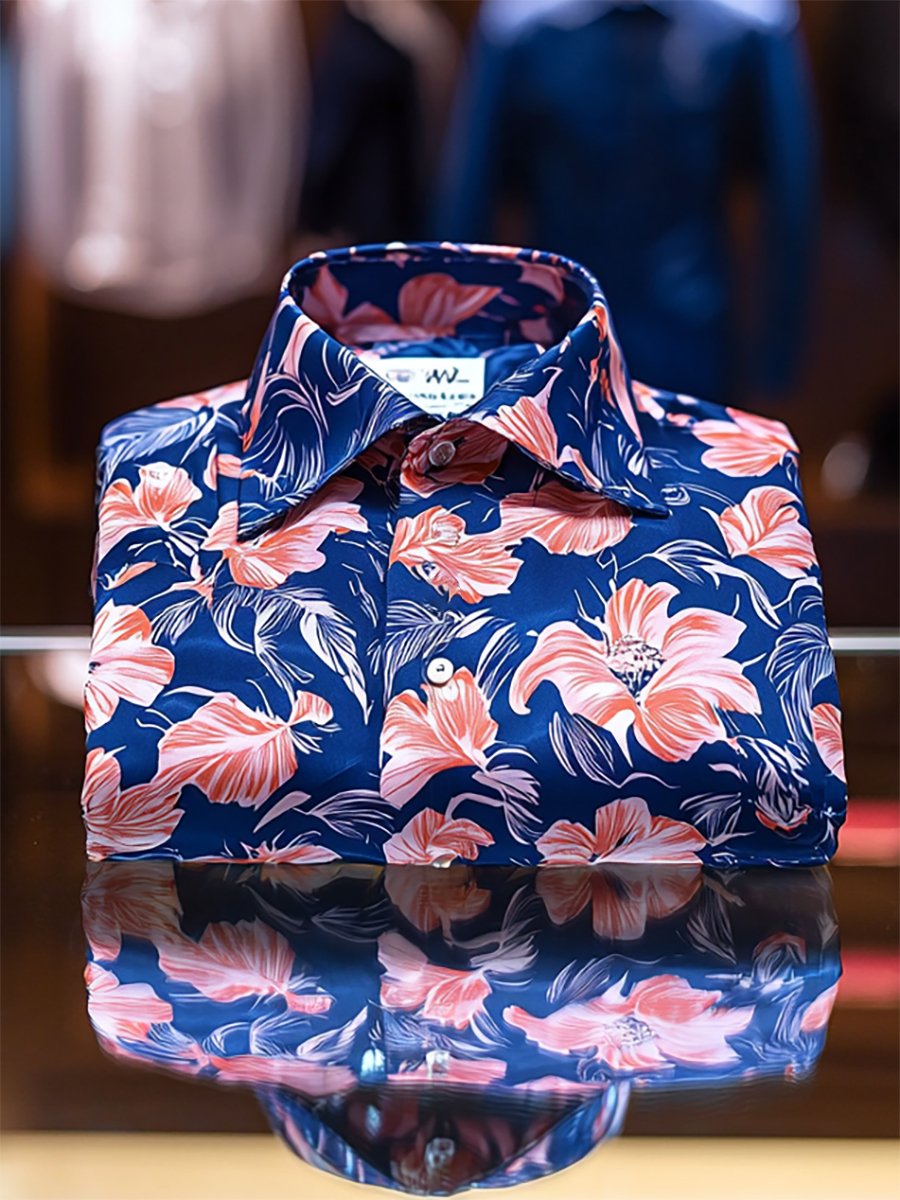 Camisa satén Luxe de manga larga con botones para hombre