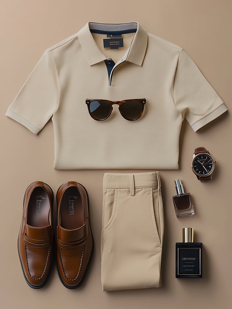 Camisa polo ejecutivo casual Button de manga corta para hombre