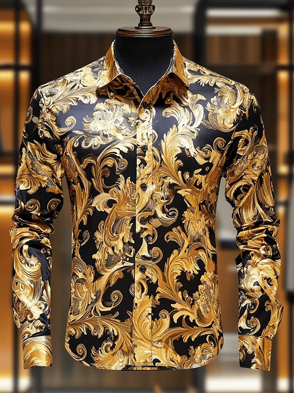 para hombre de lujo Gorgeous de manga larga camisa