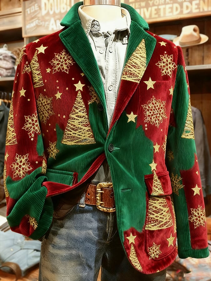 Abrigo Christmas Art Design estampado casual para hombre