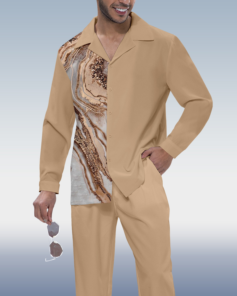 Camisa Suitmens coffee patchpara trabajo de manga larga walking suit 3227 para hombre