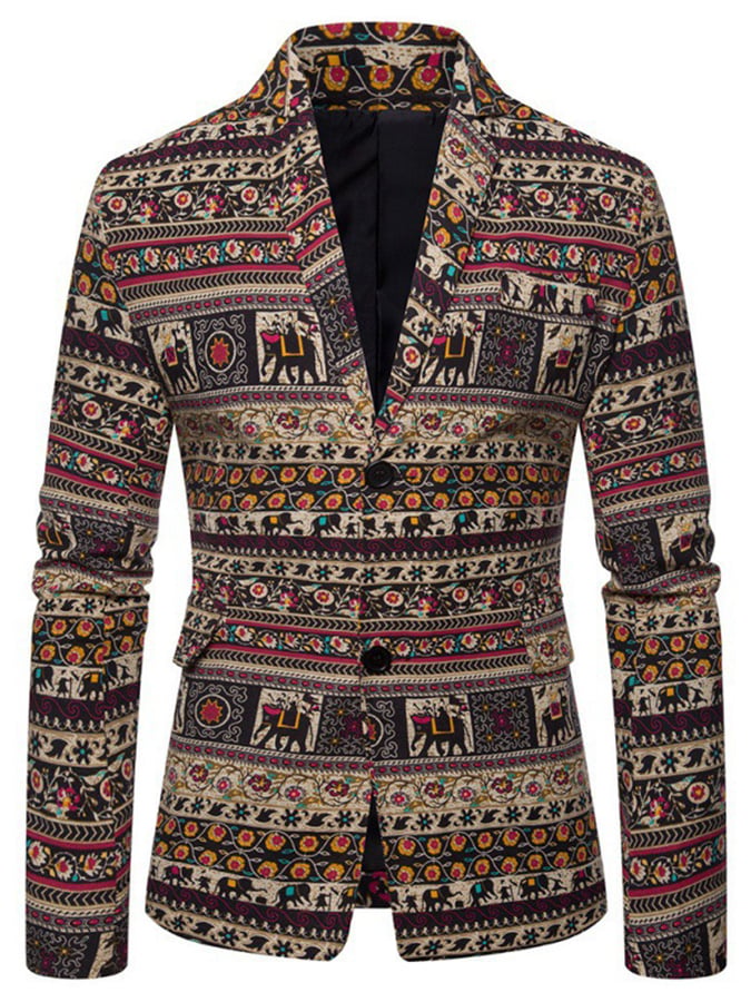 Saco Western Style estampado Patchpara trabajo Design de manga larga para hombre