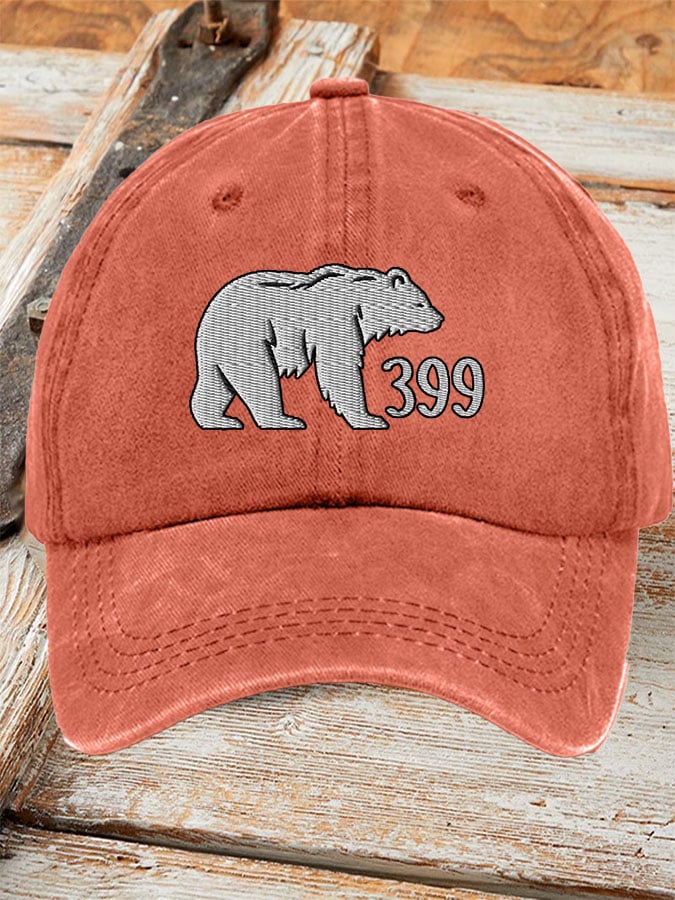 Gorras retro Grizzly 399 estampado Baseball