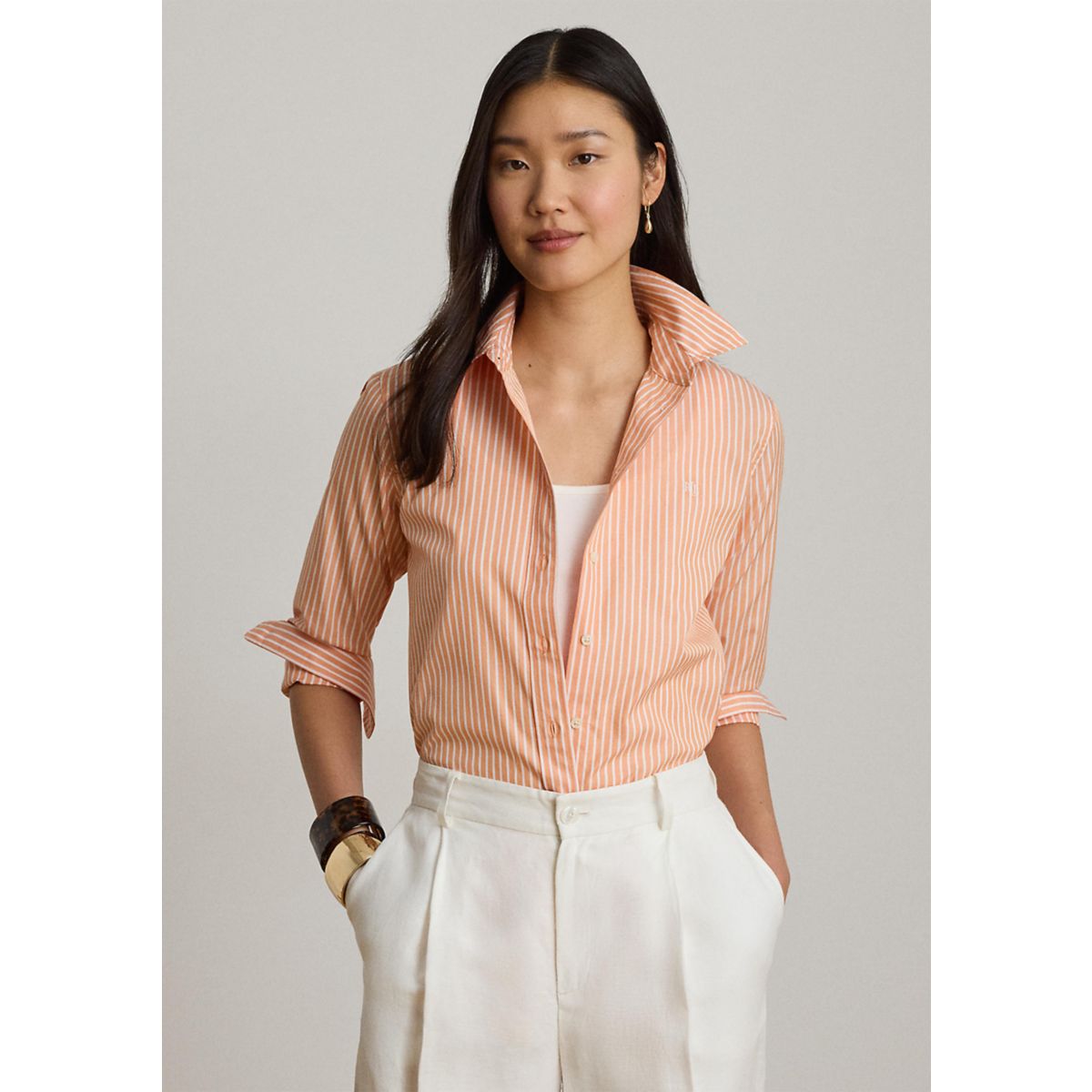 Classic Fit Striped End-on-End Shirt - 1
