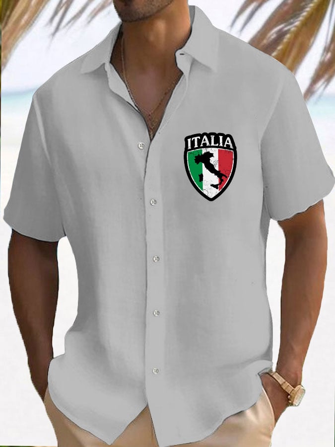 "Italy" estampado resorcamiseta para hombre