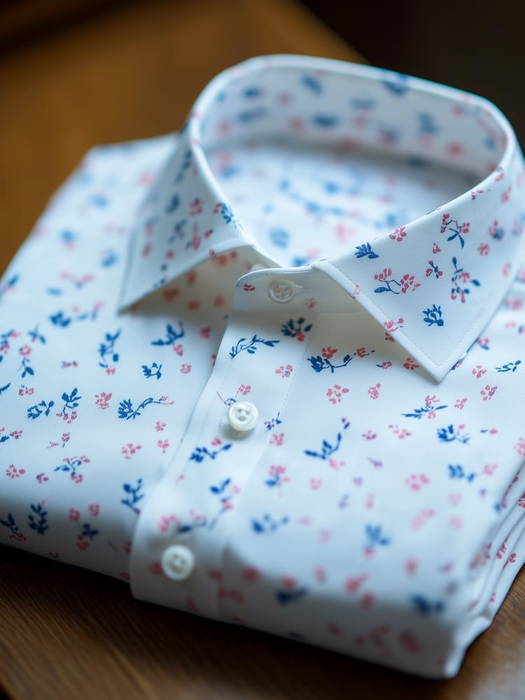 Camisa ejecutivo casual floral solapa de manga corta para hombre