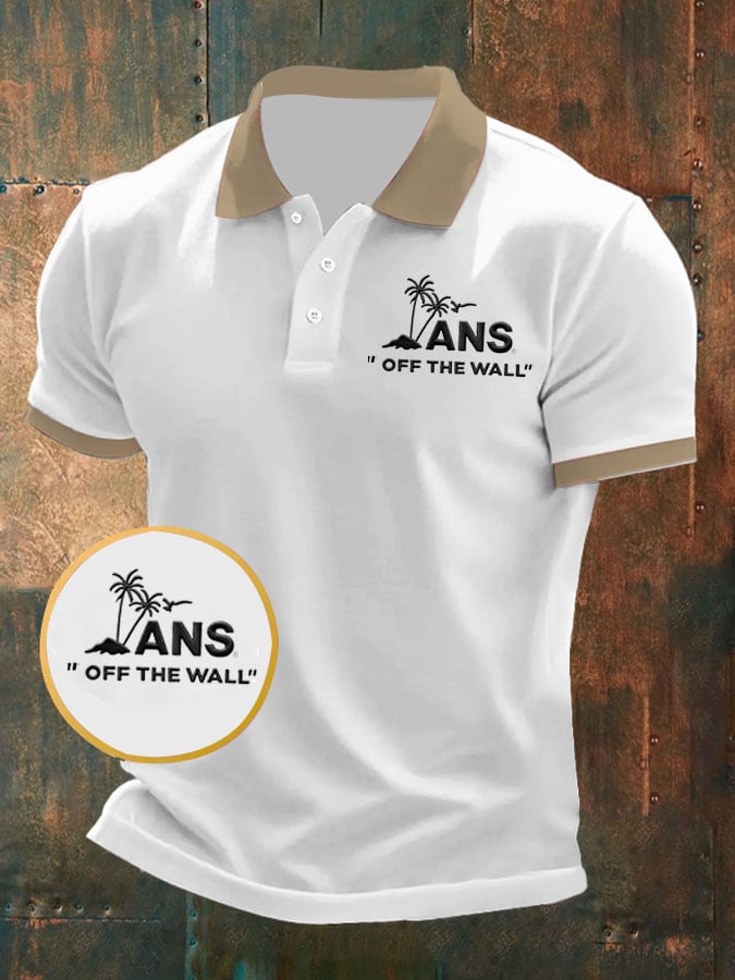 Camisa polo sports LOGO estampado contrast color casual para hombre