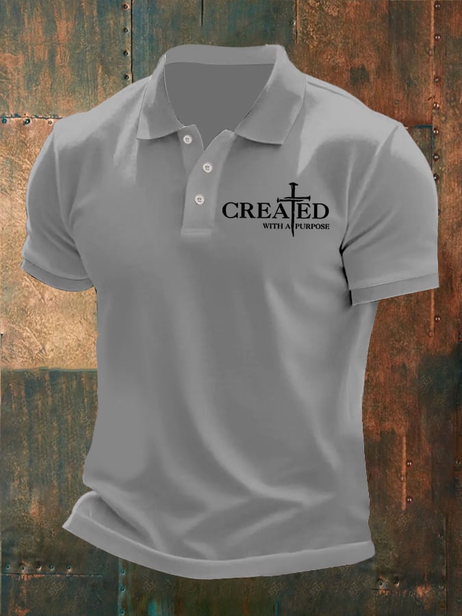 Camisa polo Created With A Purpose estampado para hombre