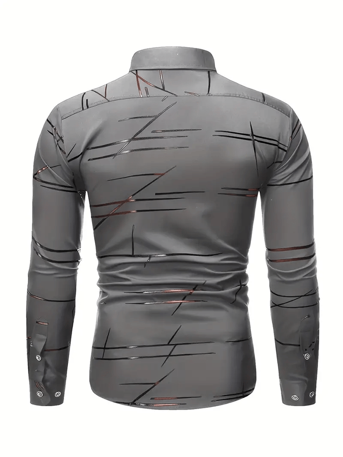 Camisa geométrico ejecutivo casual para hombre