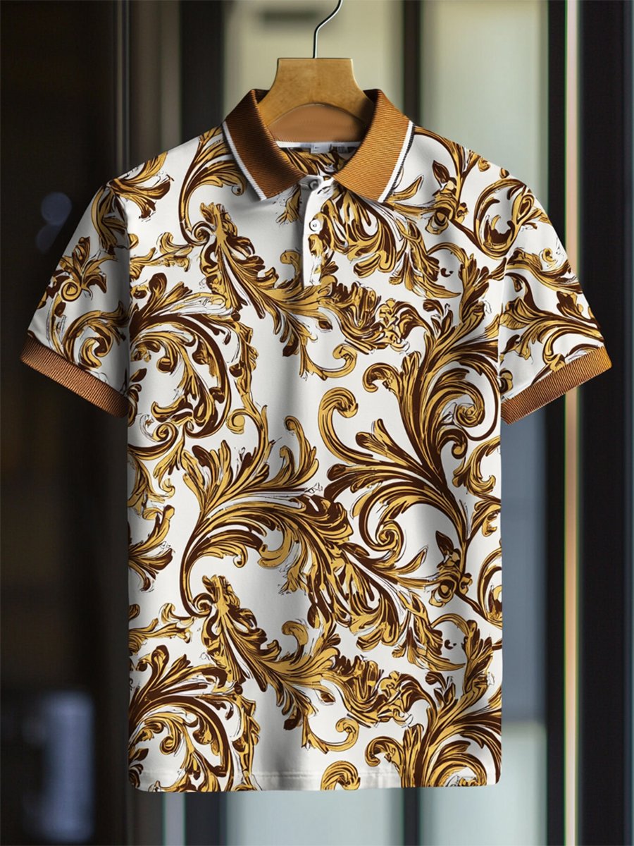 Camisa polo casual ejecutivo Palace Style Button de manga corta para hombre