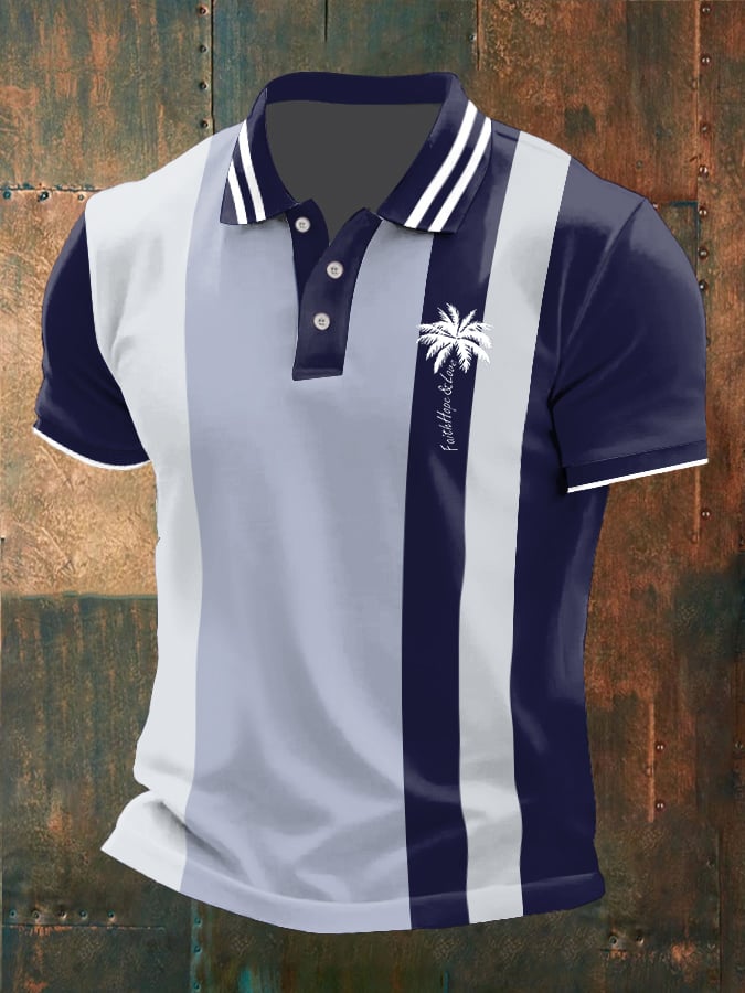 Camisa polo Faith estampado Button Design para hombre