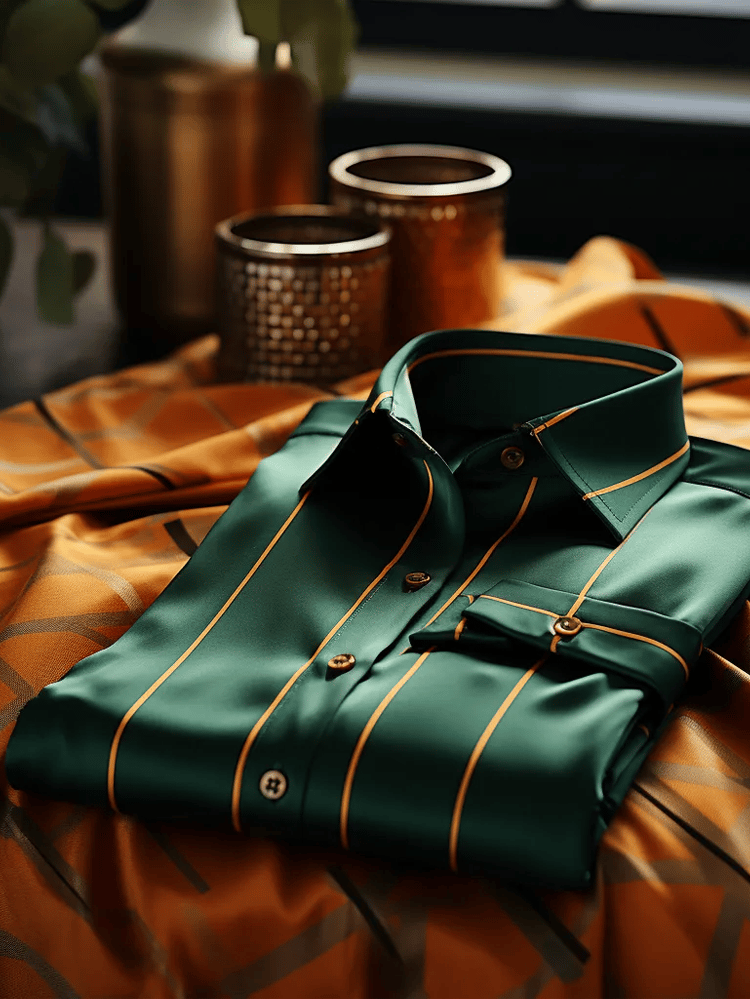 Camisa elegante Romantic a rayas de manga larga para hombre